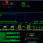 نقشه اتوکد تاسیسات مکانیکی خوابگاه دانشجویی دیاگرام موتورخانه